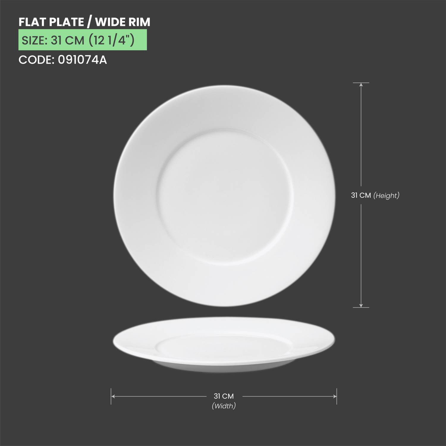 Baralee Simple Plus Flat Plate Wide Rim 