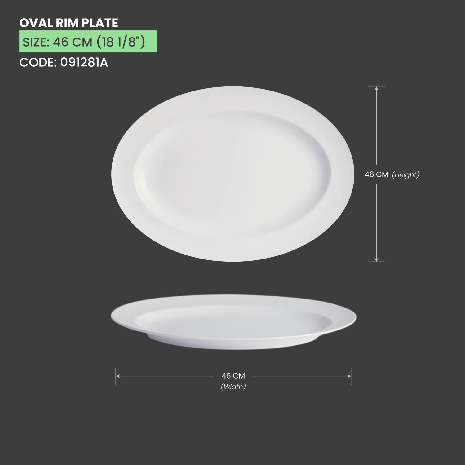 Baralee Simple Plus Oval Rim Plate