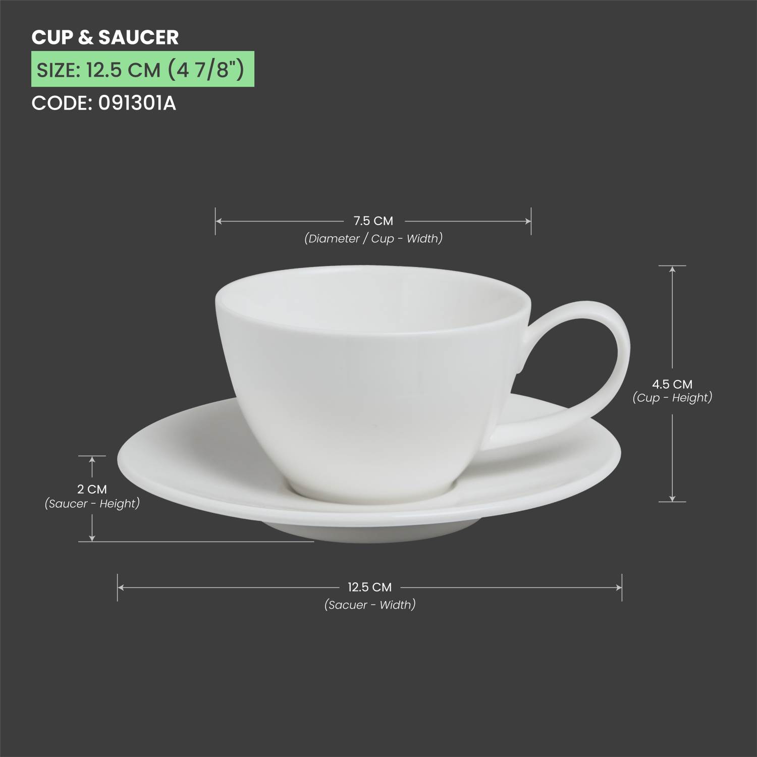 Baralee Simple Plus Saucer 12.5 Cm (4 7/8")