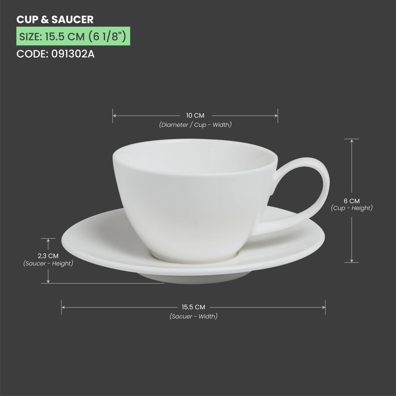 Baralee Simple Plus Saucer 15.5 Cm (6 1/8")