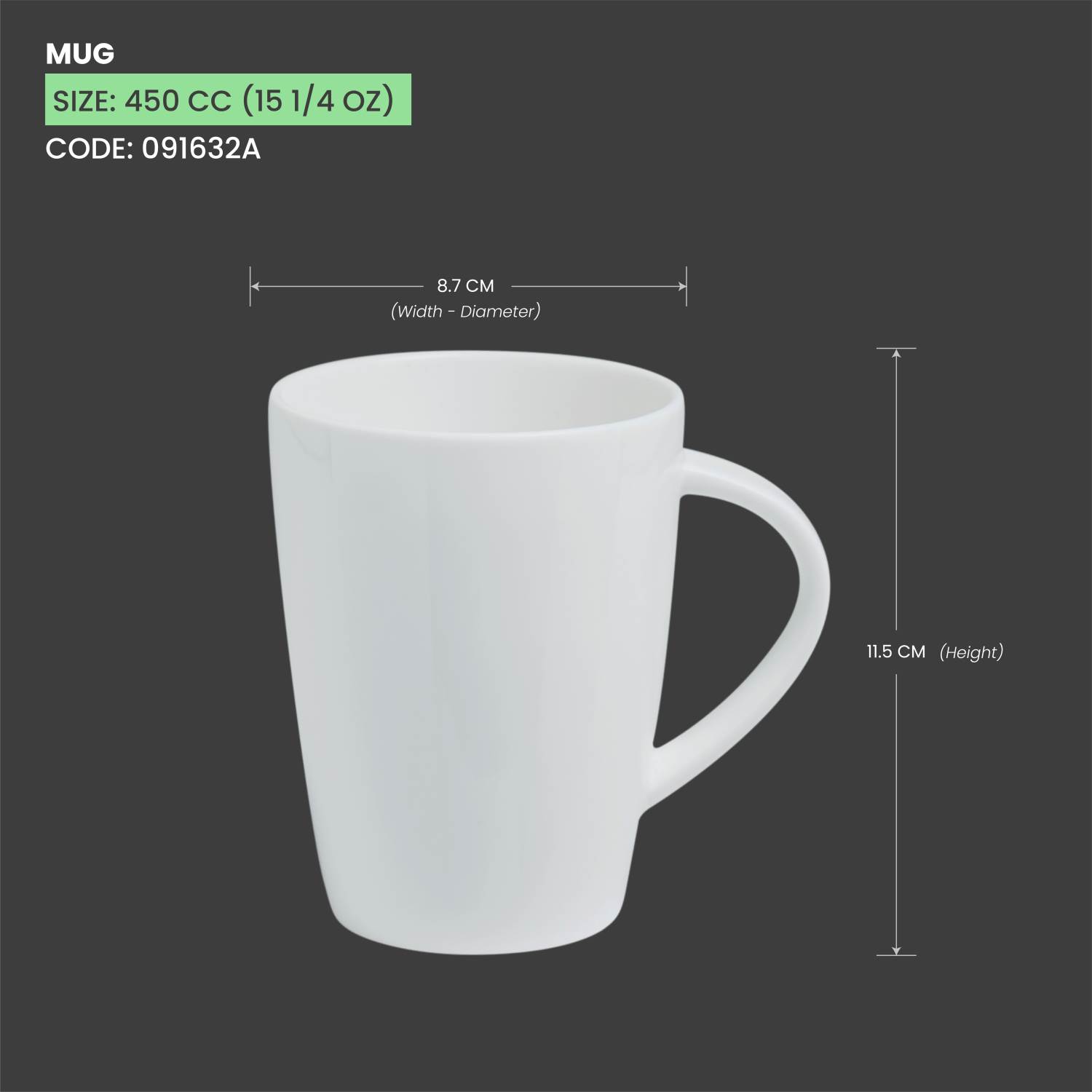 Baralee Simple Plus Mug 450 Cc (15 1/4 Oz)