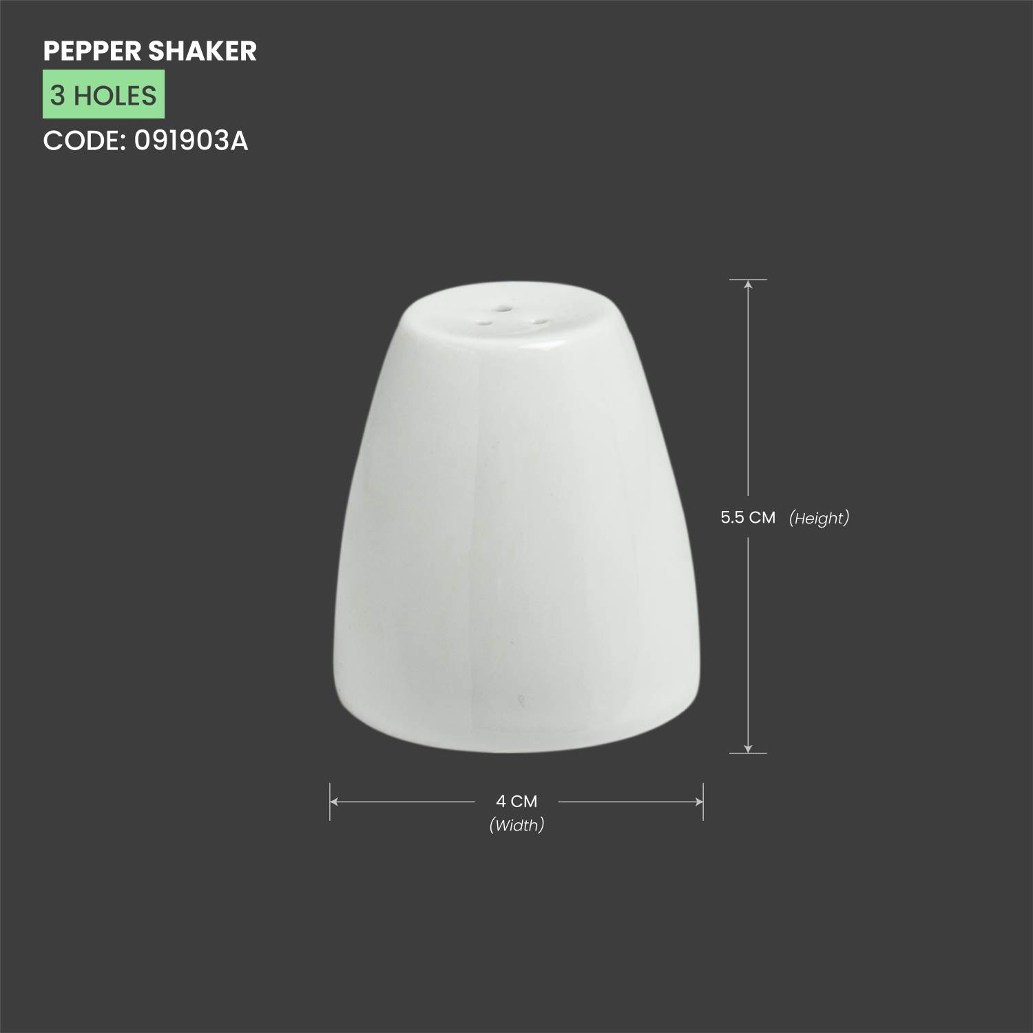 Baralee Simple Plus Pepper Shaker (3 Holes)