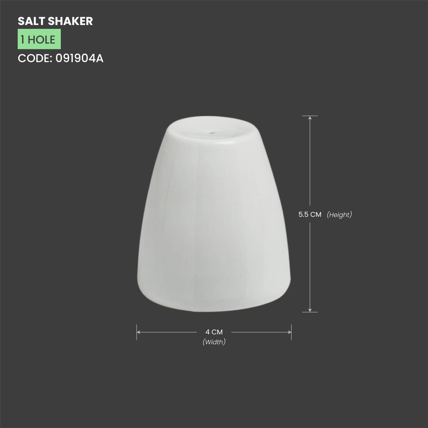 Baralee Simple Plus Salt Shaker (1 Hole)