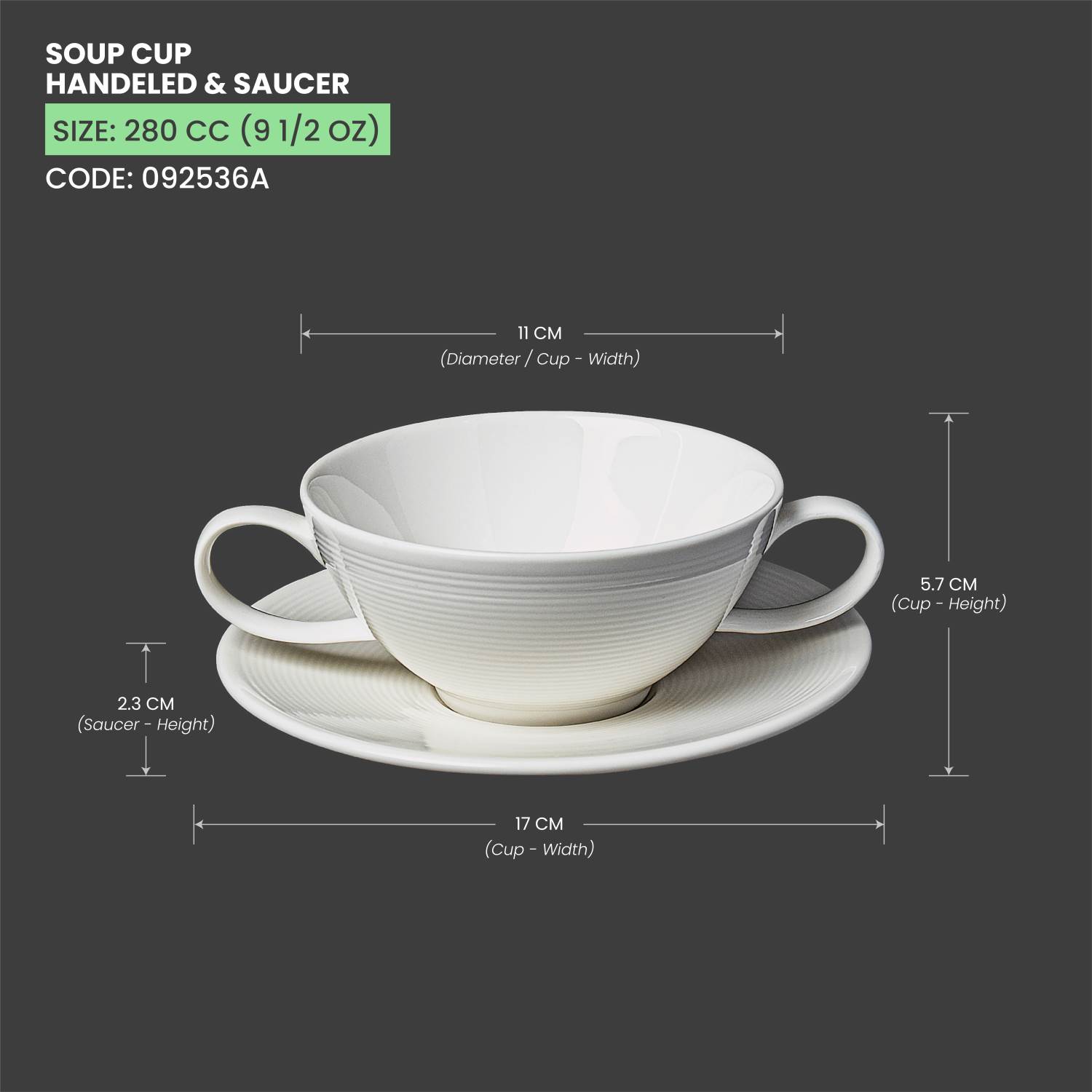 Baralee Wish Soup Cup Handled 280 Cc