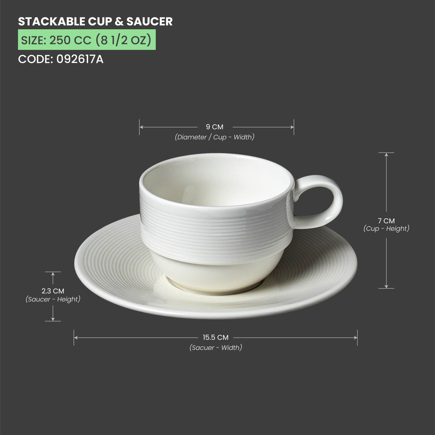 Baralee Wish Stackable Cup 250 Cc (8 1/2 Oz)