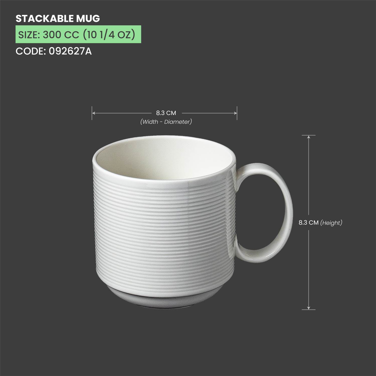 Baralee Wish Stackable Mug 300 Cc (10 1/4 Oz)