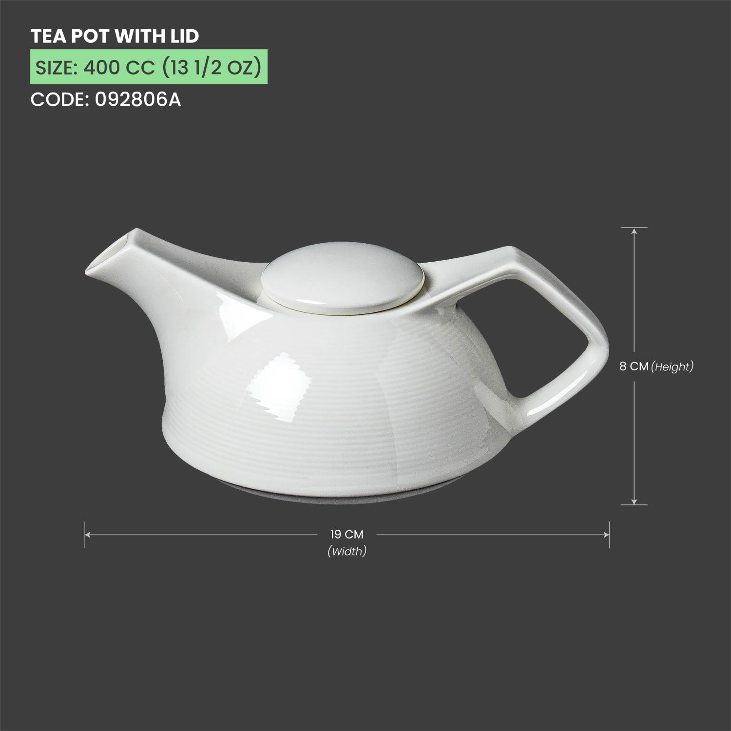Baralee Wish Tea Pot With Lid 400 Cc (13 1/2 Oz)