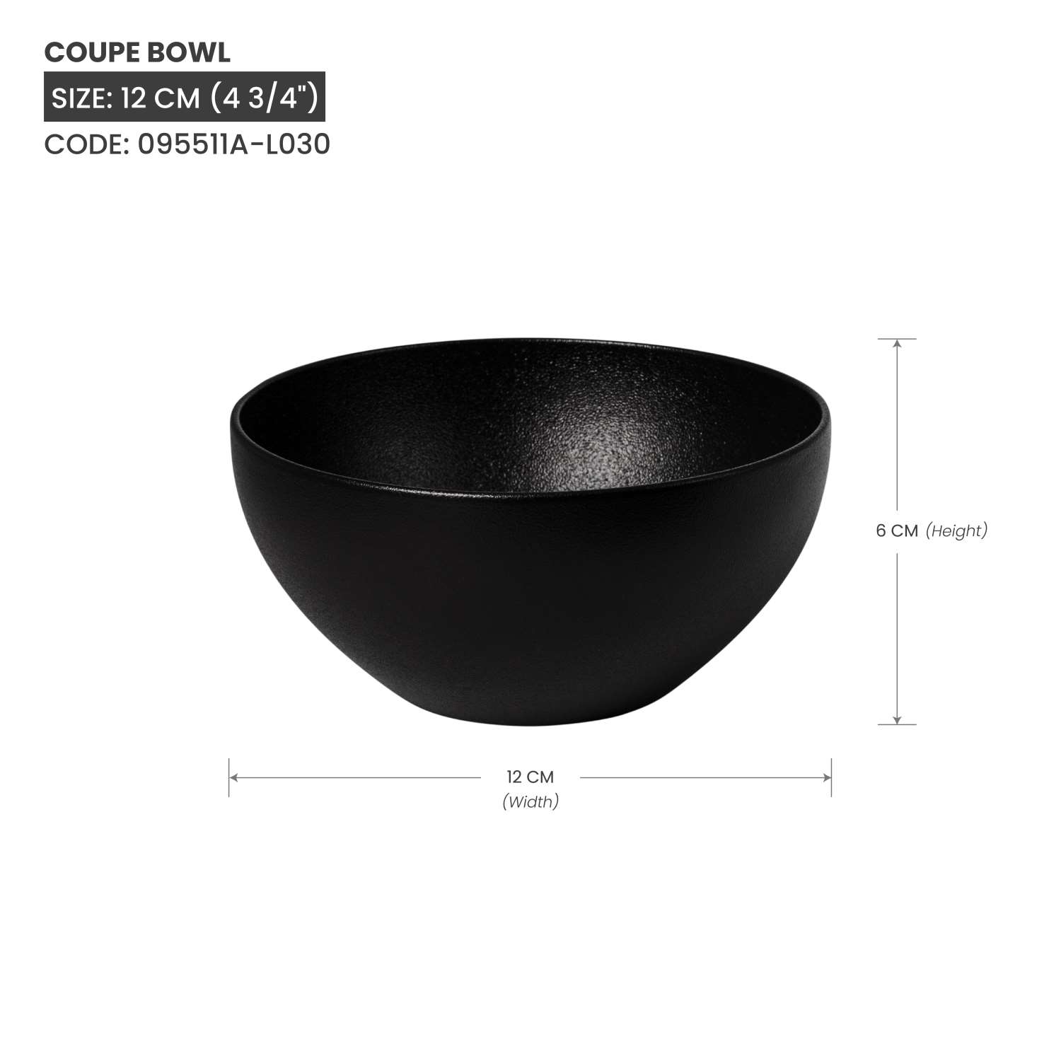 Baralee Black Sand Coupe Bowl 12 Cm