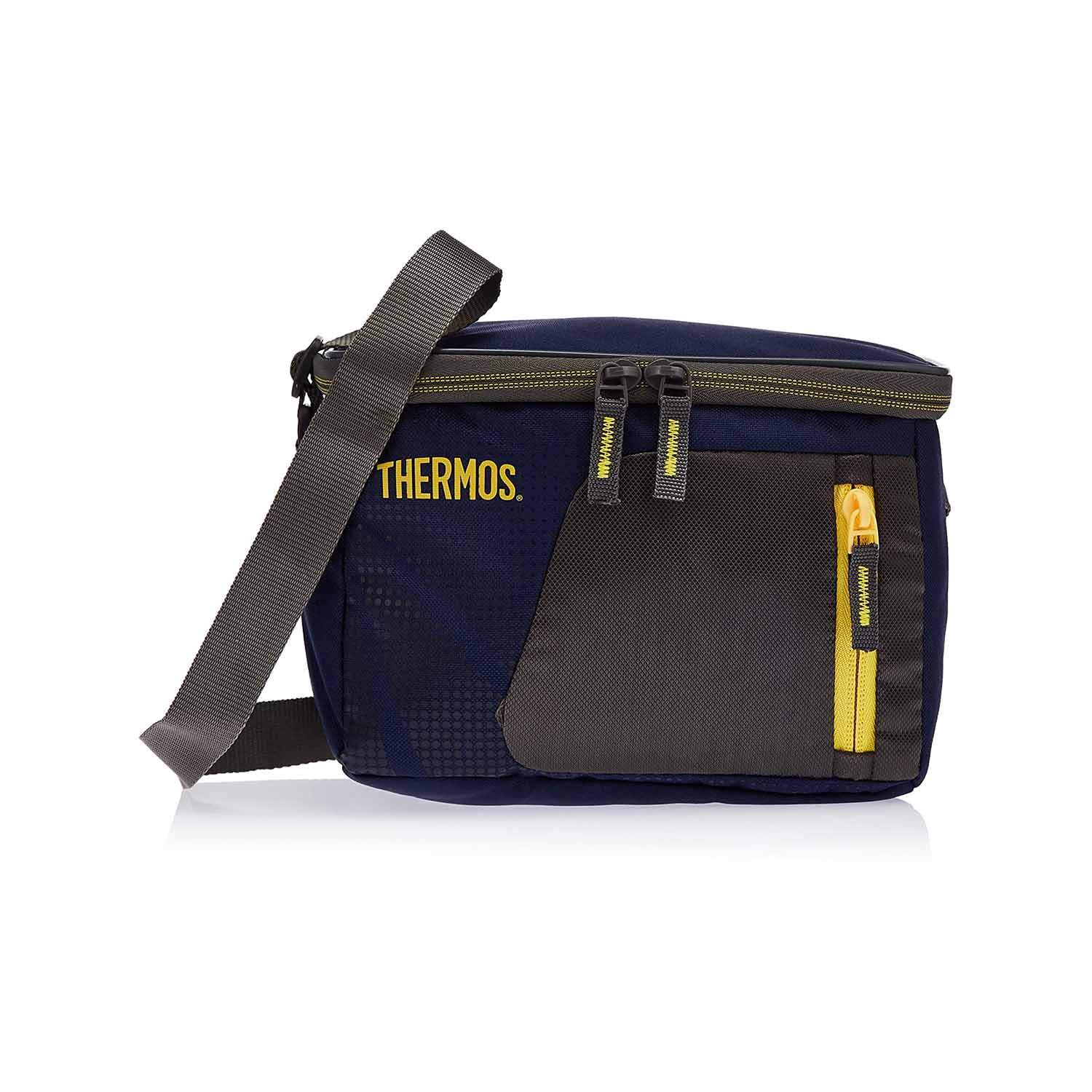 Thermos-6 Can Cooler -Navy/Yellow