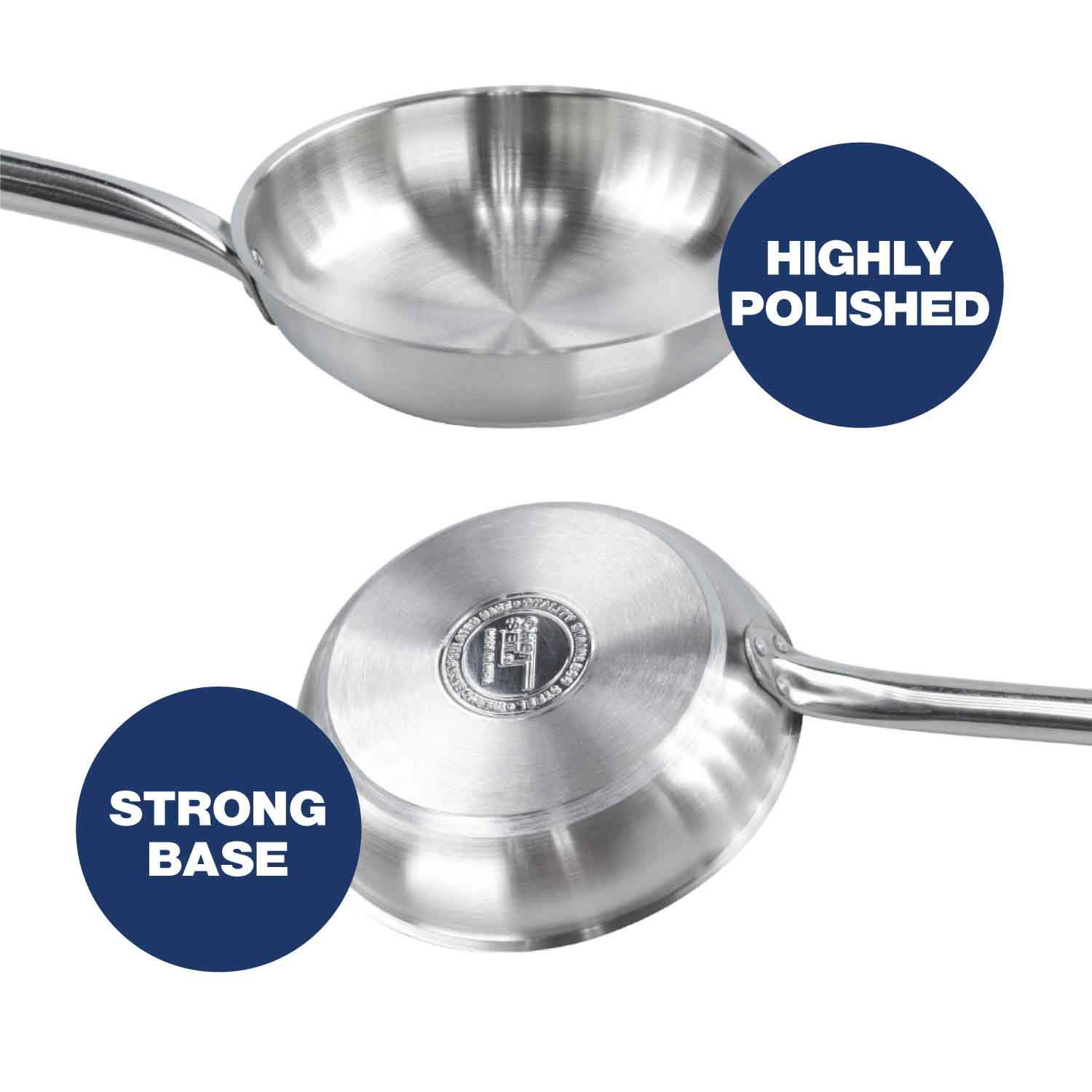 Chefset Stainless Steel Fry Pan Set of 2
