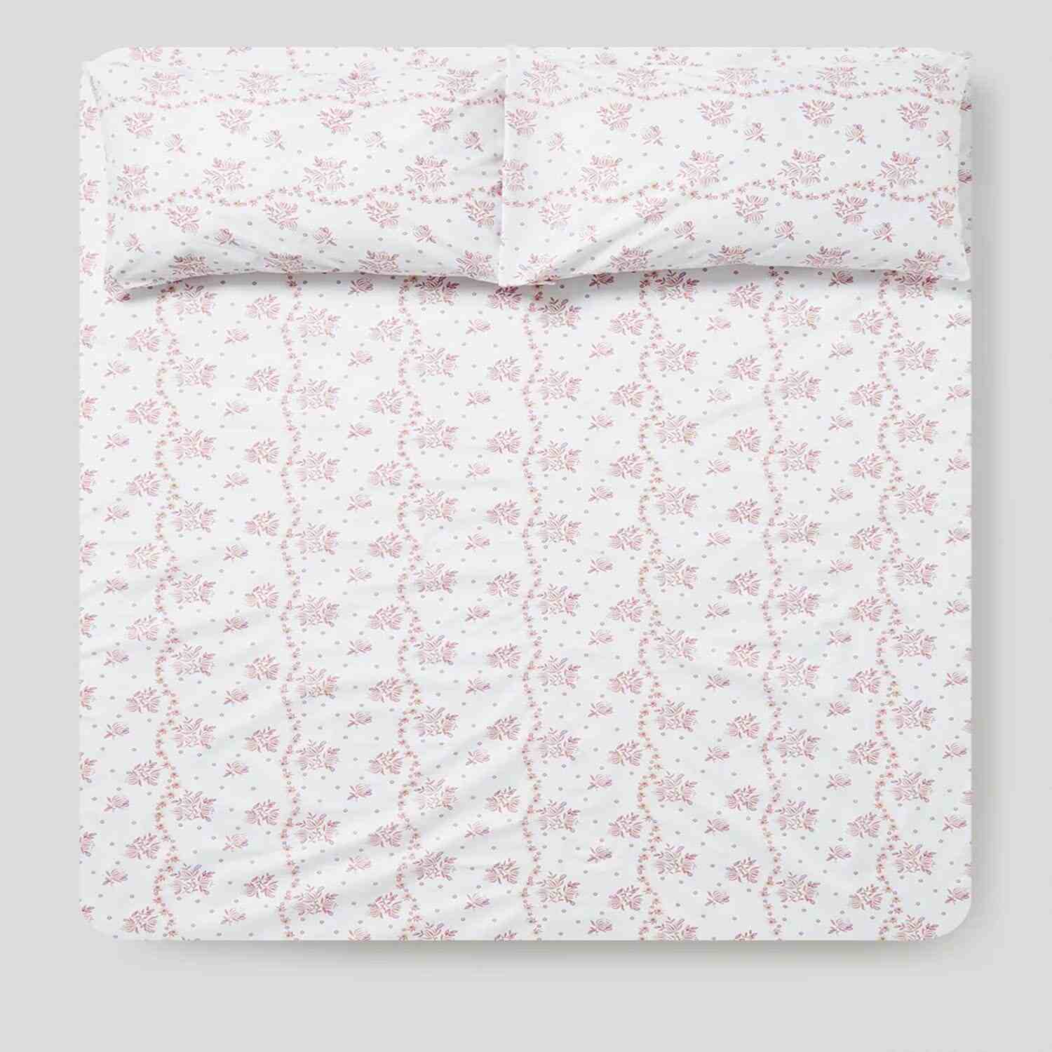 Rishahome 3-Piece Printed 180 Tc Cotton Bedsheet Set Queen Size, Premium Collection (1 Bedsheet + 2 Pillow Cases) Loblolly