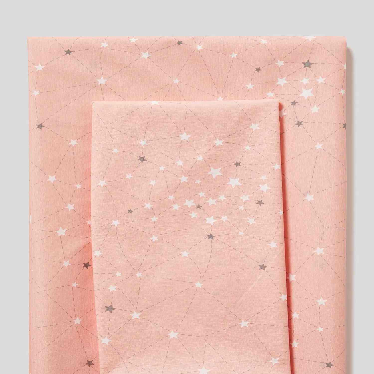 Rishahome 2-Piece Printed 180 Tc Cotton Bedsheet Set Single Size, Premium Collection (1 Bedsheet  + 1 Pillow Case) Careys Pink