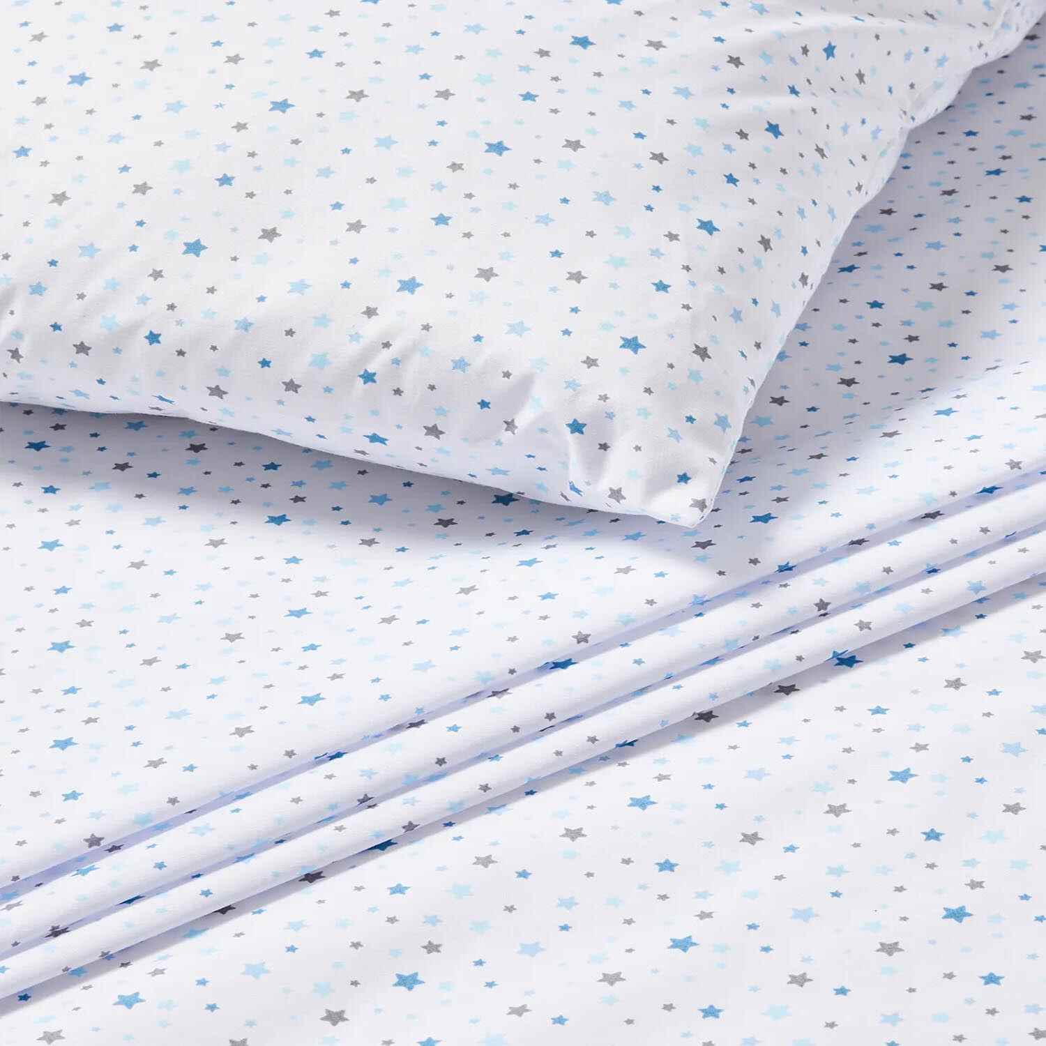 Rishahome 2-Piece Printed 180 Tc Cotton Bedsheet Set Single Size, Premium Collection (1 Bedsheet  + 1 Pillow Case) Star Spring