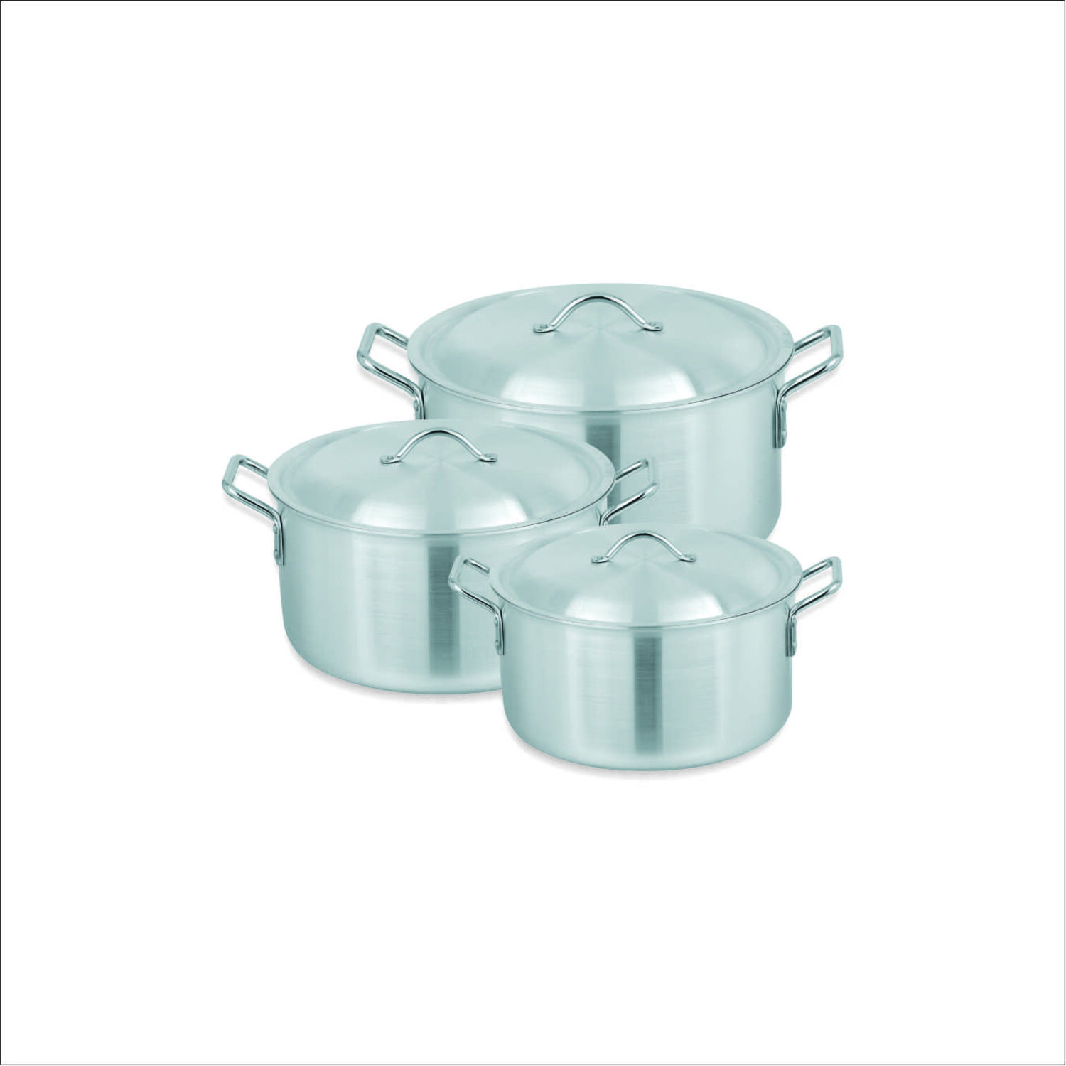 Heavy Metal Finish Easy To Clean Light Weight Sonex Home Kitchen Cooking Pot 3 Pcs Set 8x10 Size 36/38.5/41 Cm Capacity 18/24/29 Liters With Heavy Durable Lid And Handles Original Made In Pakistan