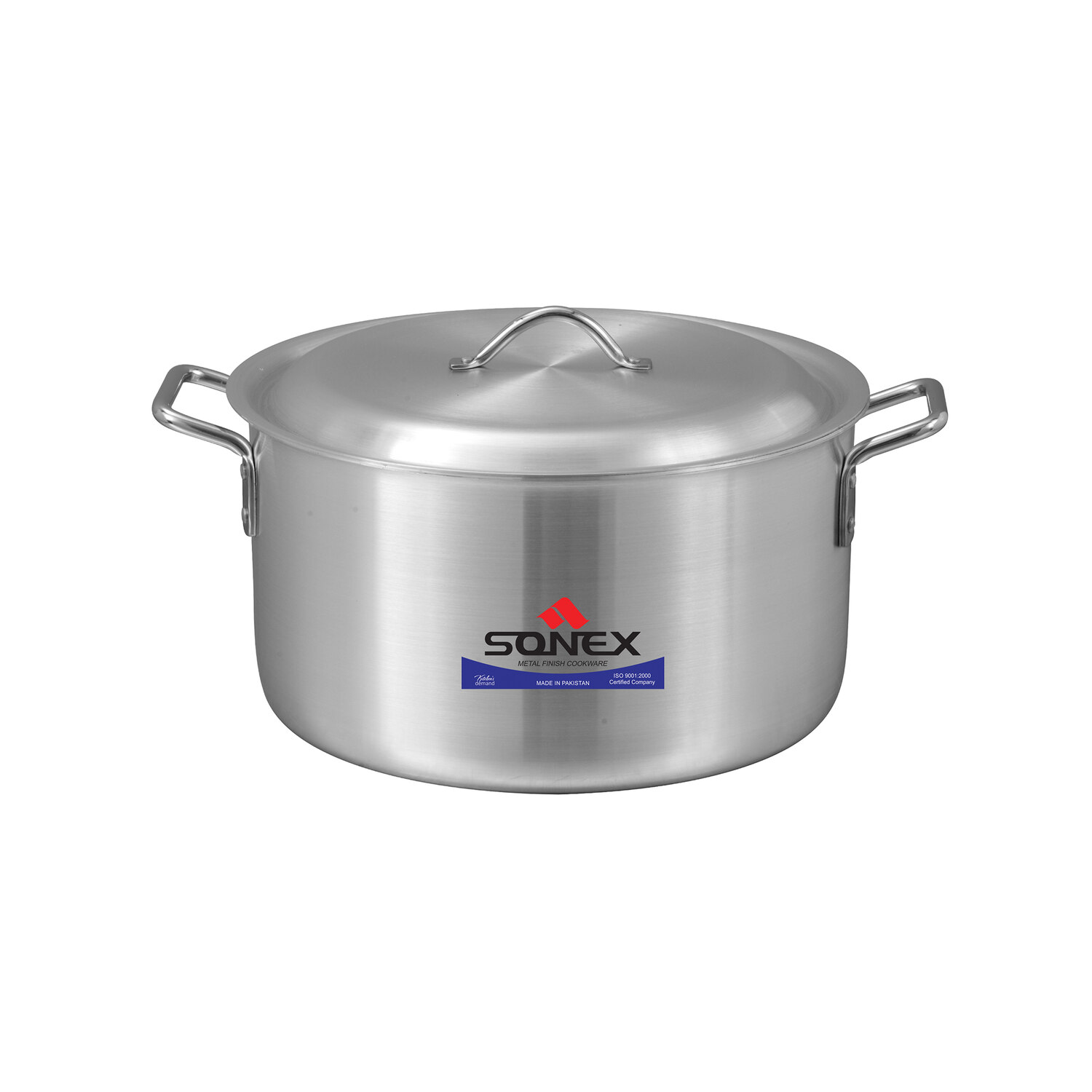 Heavy Metal Finish Easy To Clean Light Weight Sonex Home Kitchen Cooking Pot 3 Pcs Set 8x10 Size 36/38.5/41 Cm Capacity 18/24/29 Liters With Heavy Durable Lid And Handles Original Made In Pakistan
