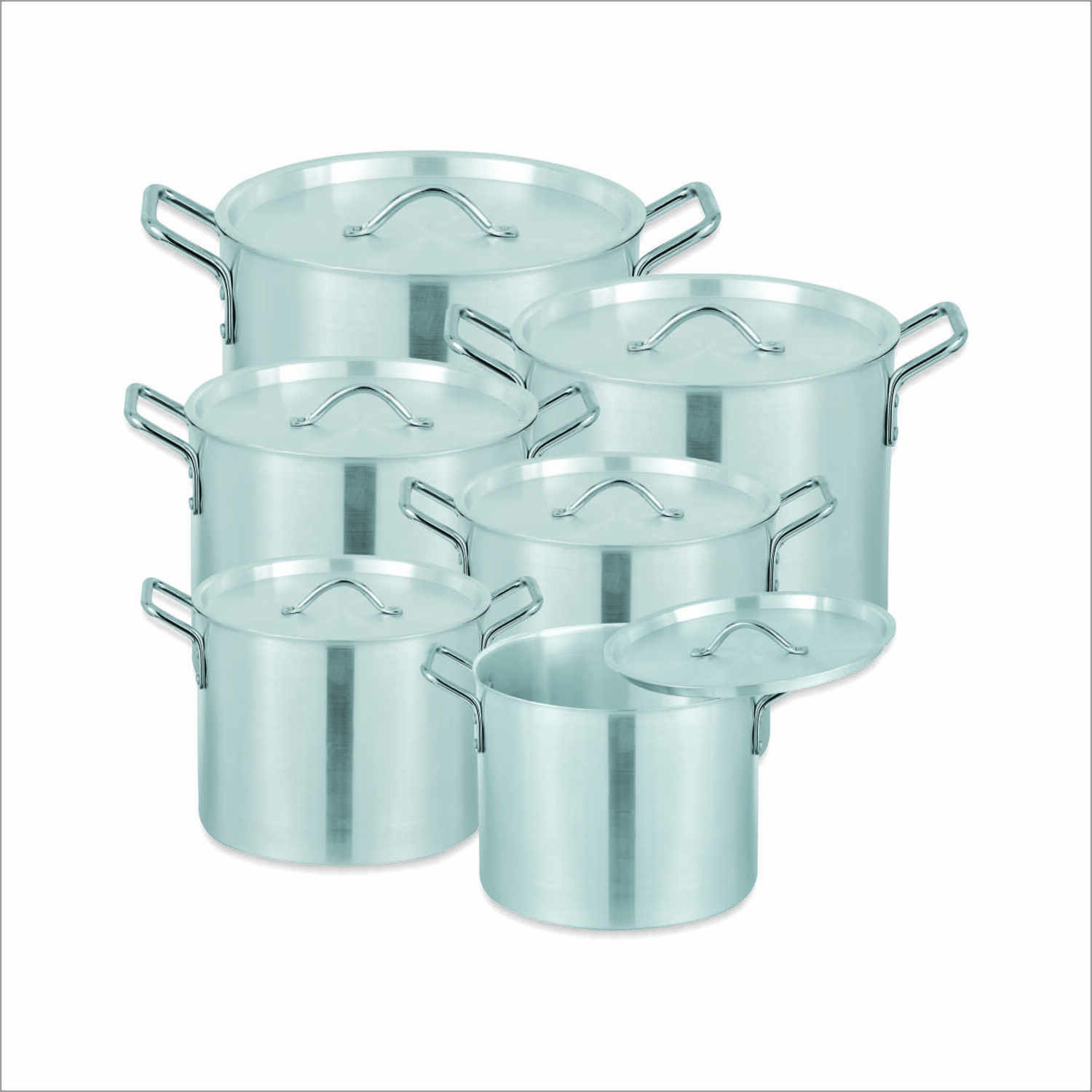 Heavy Metal Finish Light Weight Sonex Home Kitchen Traditional Cooking Pot 6 Pcs Set 1x6 Size 23.5/26/29/30.5/33/35 Cm With Heavy Durable Lid And Handles Original Made In Pakistan