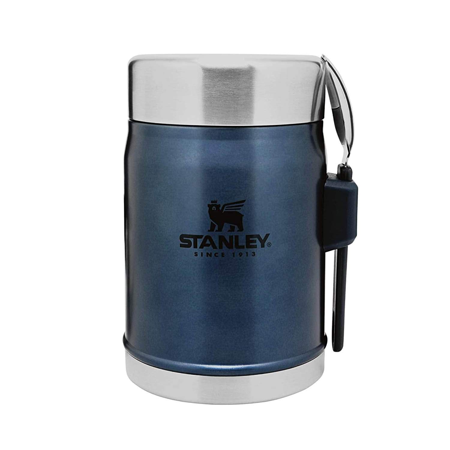 Stanley Classic Legendary Food Jar 0.4L / 14 OZ Nightfall with spork – BPA FREE Stainless Steel Food Thermos | Keeps Cold or Hot for 7 Hours | Leakproof | Lifetime Warranty | Dishwasher safe
