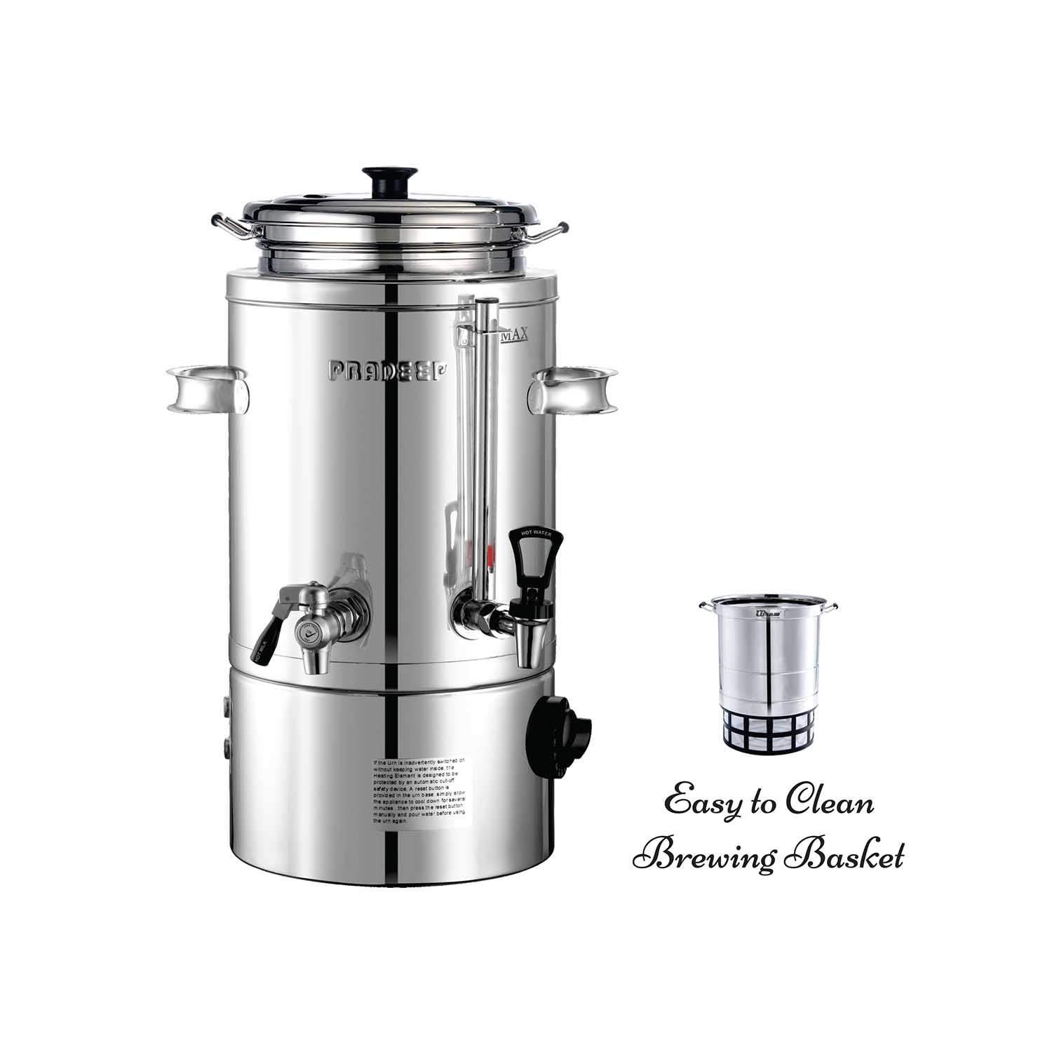 Pradeep Electric Catering Urn (Milk Boiler With Tea Mesh) - Stainless Steel - Silver