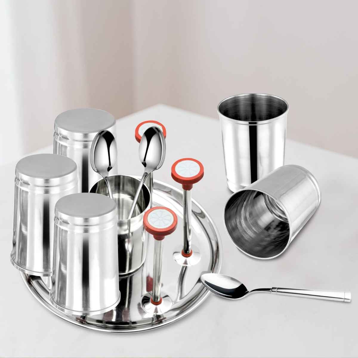 Action Steel Spoon And Glass Stand