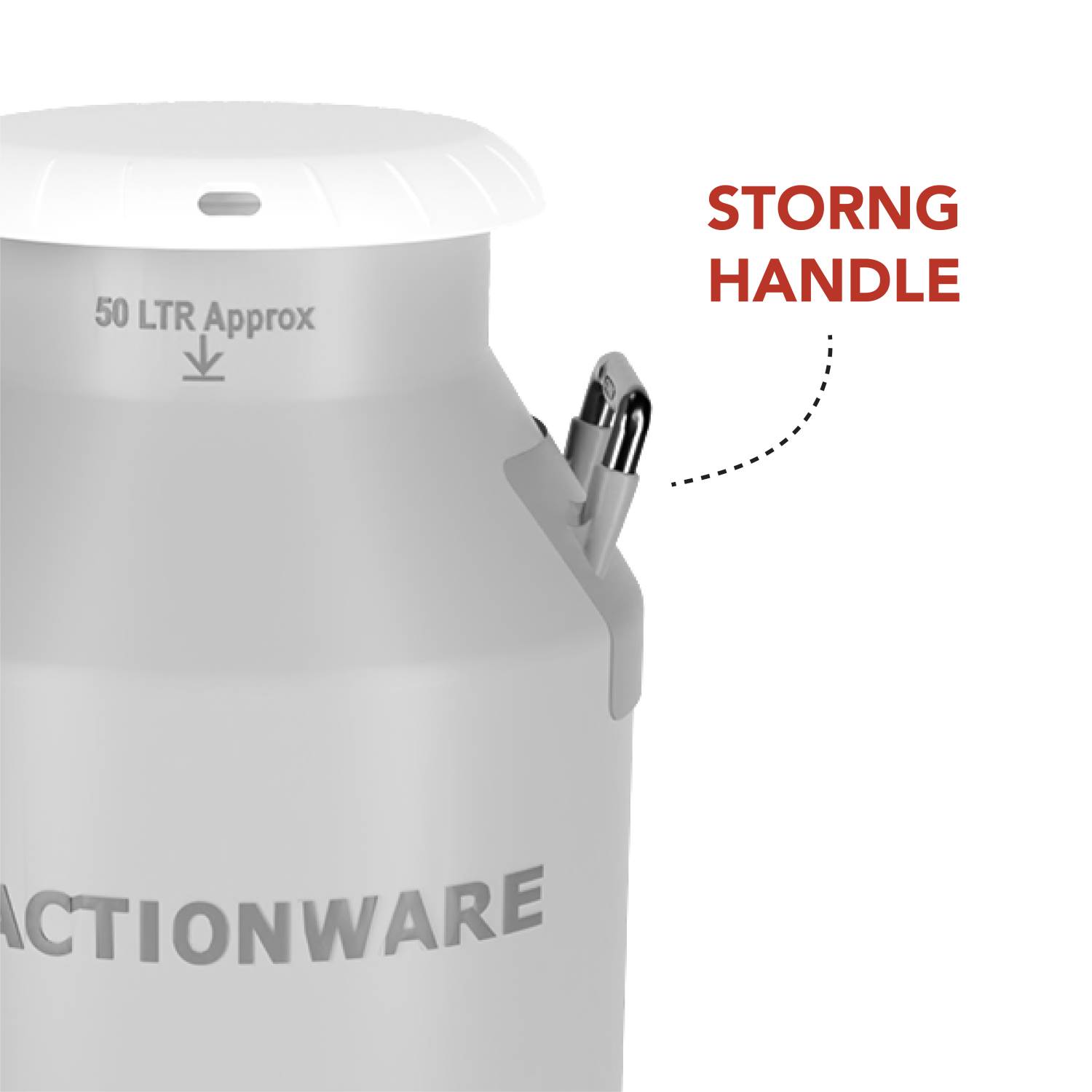 Actionware Plastic Milk Can 50Ltr - Greay - 50 Liter