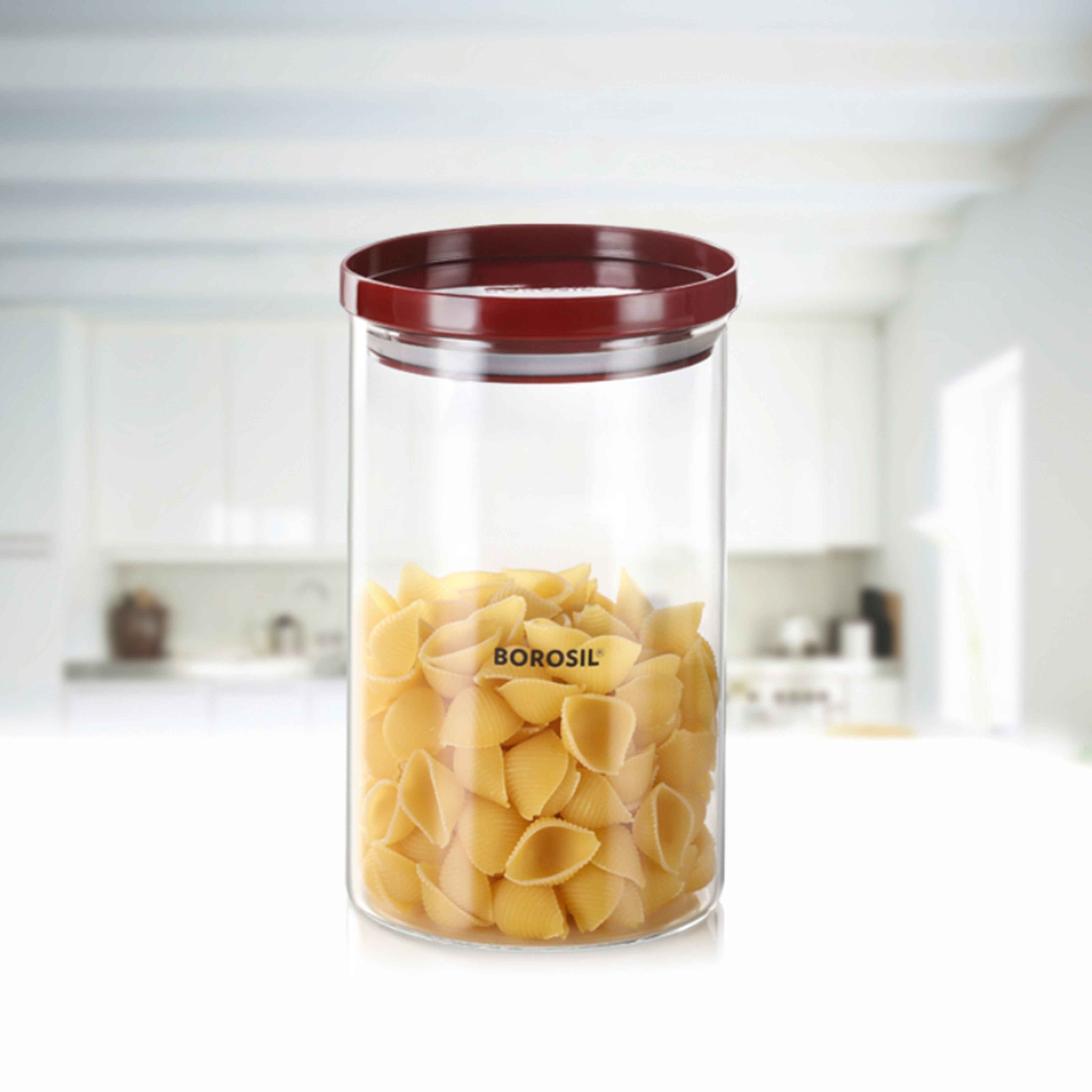 Borosil Stack & Store Storage Jar With Lid