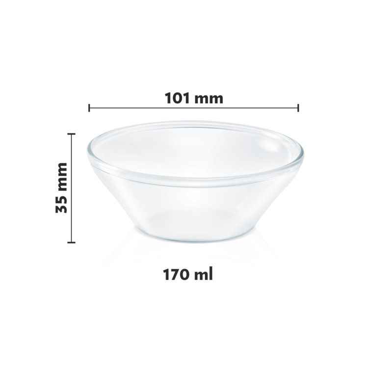 Borosil Venus Glass Bowl Set 170 Ml Set Of 6