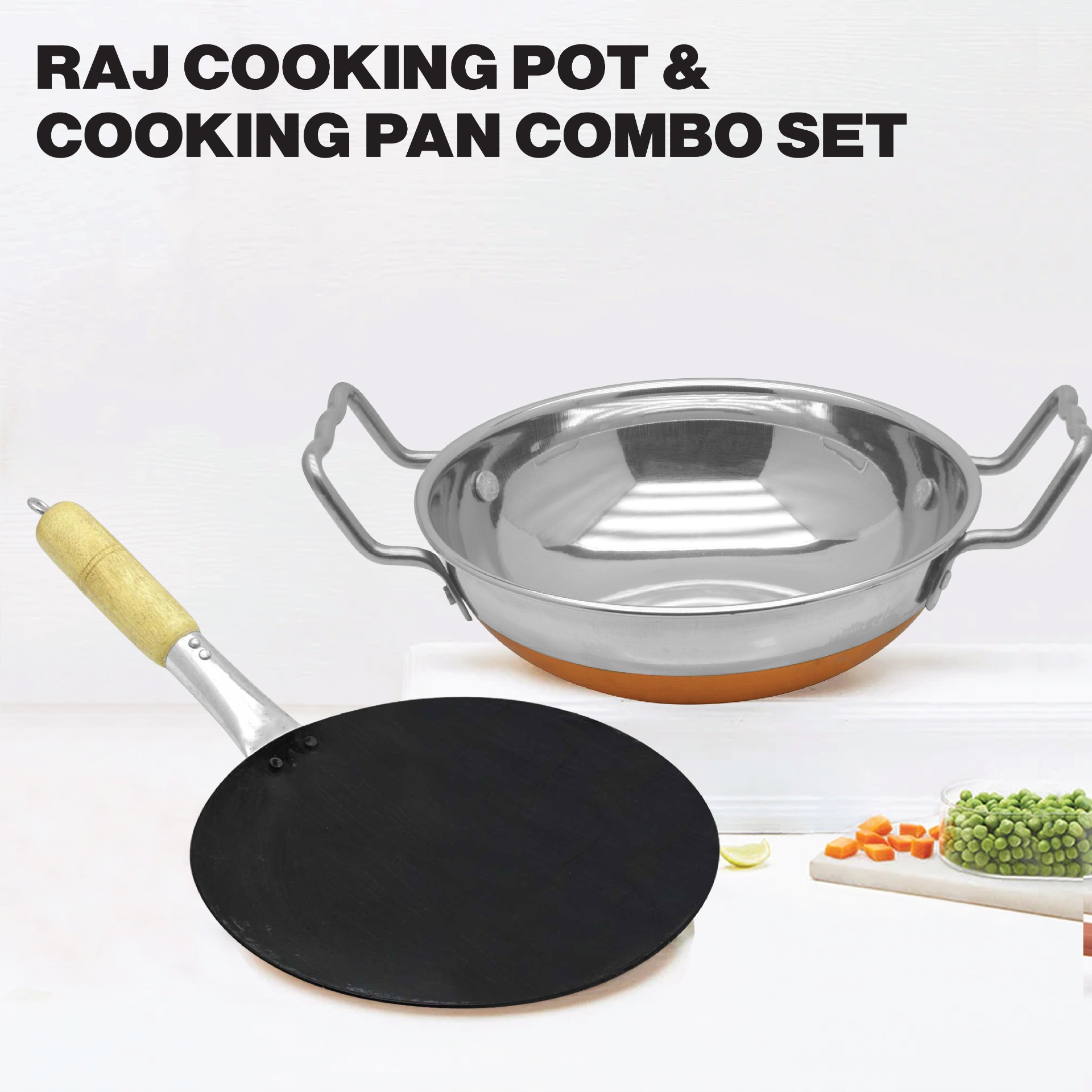 Raj Cooking Pot and Cooking Pan Combo Set