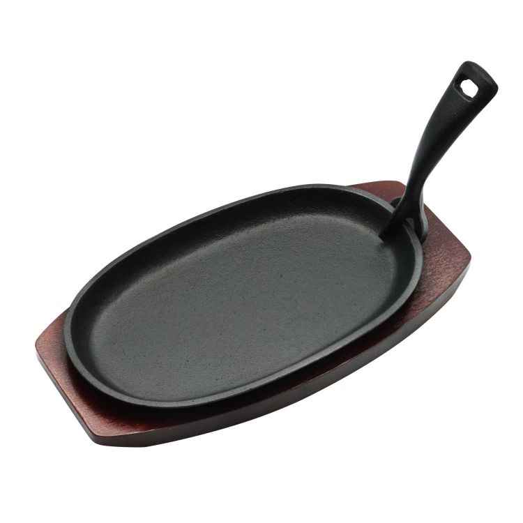 Kitchen Master Iron Oval Sizzler Tray With Holder