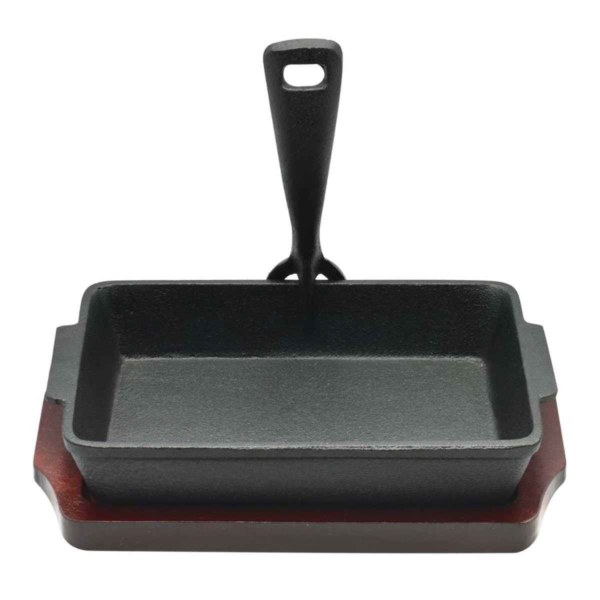Kitchen Master Iron Rectangle Sizzler Tray With Holder