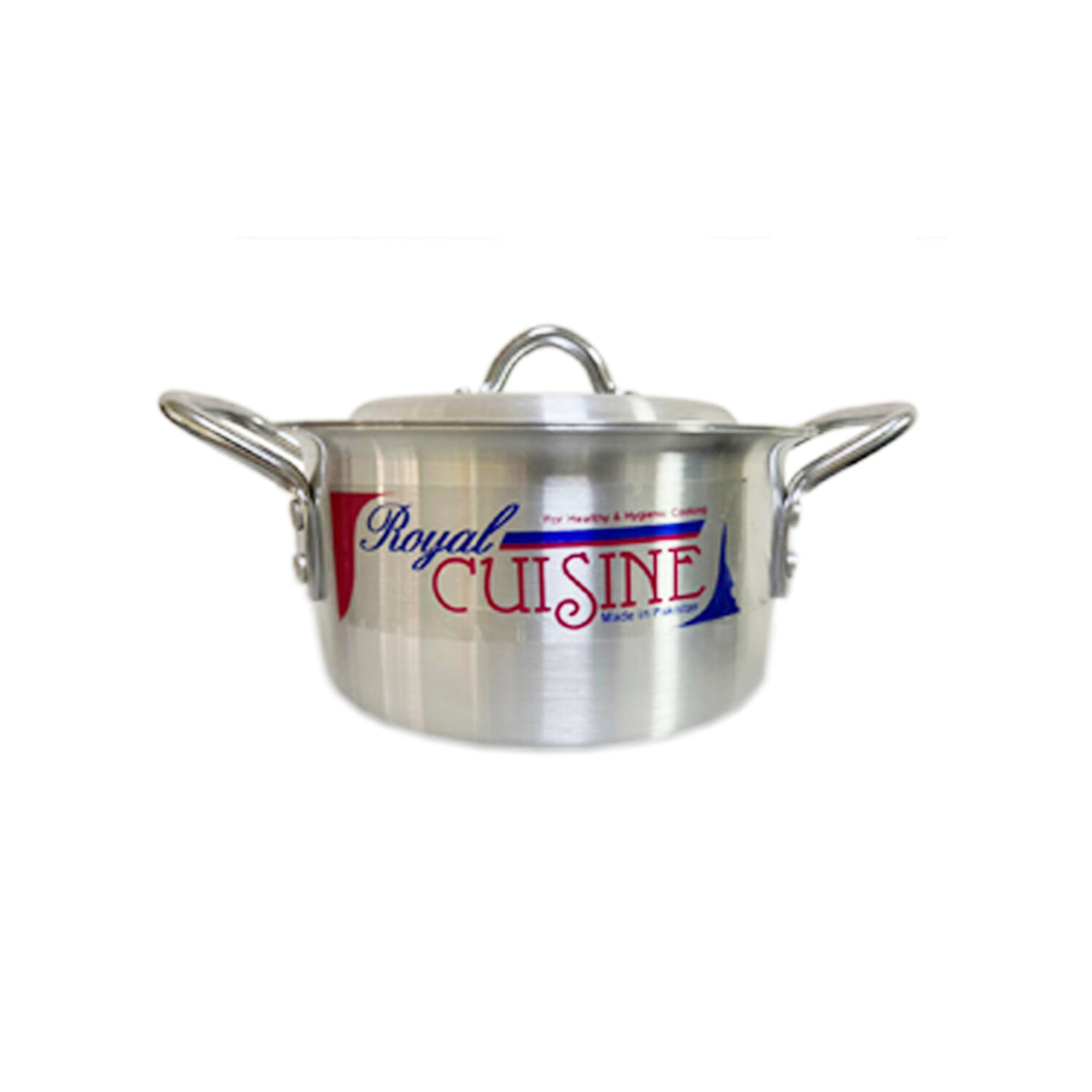 Royal Cuisine Metal Finish Chef Cooking Pots 4 Pcs Set 11x14 (Size 45/50/55/61) Cm With Durable Handles And Heavy Lids Original Made In Pakistan