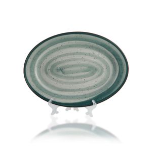 Deco. Green Oval Plate 12" / 30Cm