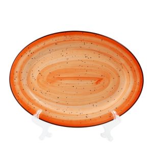 Deco. Orange Oval Plate 14" / 35Cm