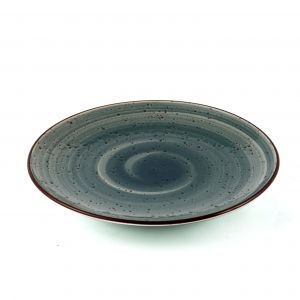 Deco. Green 10" Rimmed Thin Flat Plate