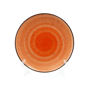 Deco. Orange 10" Rimmed Thin Flat Plate