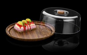 Evelin Cake Serving Box Container Cake Server Storage Keeper Tray With See-Through. (With Lid)