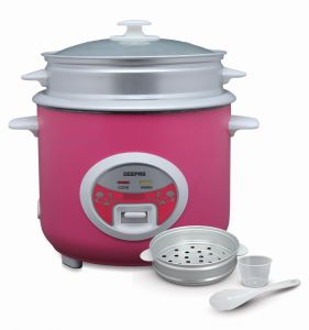 Geepas 1.8L Deluxe Ricer Cooker 700W - Non-Stick Inner Pot | Cook/Steam/Keep Warm Function| Make Rice & Steam Healthy Vegetables | 2 Years Warranty