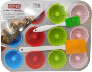 Prestige 12 Cups Fluted Muffin Pan Bundt - Pr57156,Multi Color