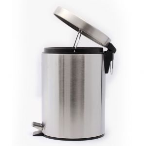 Royalford Rf5125 5L Kitchen Pedal Trash Bin | Stainless Steel Rubbish Bin With Soft Close Lid, Foot Pedal, Flat Lid & Strong Plastic Inner Bucket | Fingerprint Proof & Rust Resistant |Odor Free & Hygienic