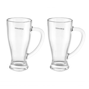 14Oz 2Pcs Cocktail Cup With Handle - Made Up Of Highly Durable Material For Regular Use With Heat Resistant Handles | Transparent Body | Ideal For Cocktails, Tea, Coffee, Latte, Cappuccino