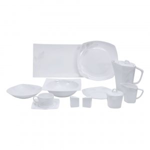 Royalford Rf9786 39-Pcs Opal Ware Dinner Set - Portable Design Plates, Bowl, Pots, Cup & Saucer | Comfortable Handling | Perfect For Family Everyday Use, & Family Get- Together, Restaurant, Banquet & More