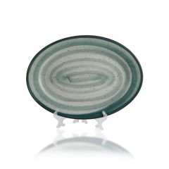 Deco. Green Oval Plate 12