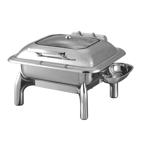 Chefset S/S Square Hydraulic Chafing Dish-steel-6 Liter - 3