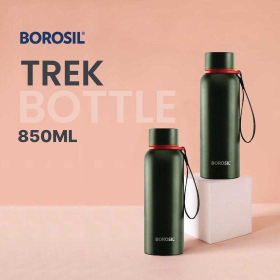 Borosil Vaccum Trek Bottle Green 850Ml Double Combo - 3