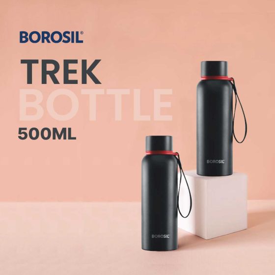 Borosil Vaccum Trek Bottle Black 500Ml Double Combo - 3