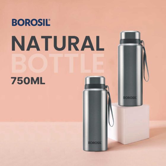 Borosil Vaccum Natural Bottle 750Ml Double Combo - 3