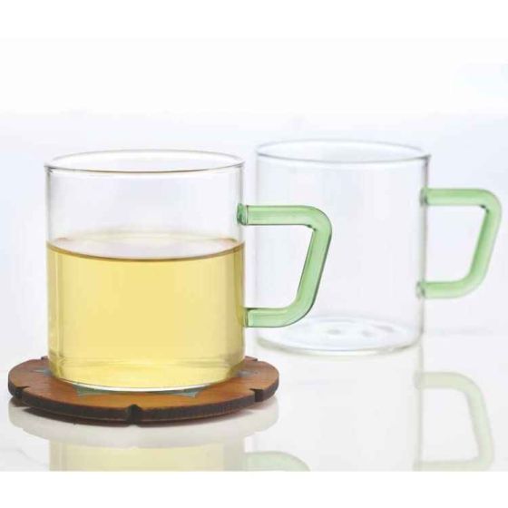 Borosil Classic Glass Mug Set - 190 Ml With Handle Set Of 6 - 6