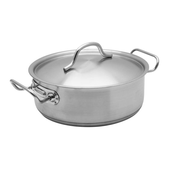 Chefset Steel Low Casserole Low Cooking Pot With Lid And Double Handle 20Cm - 5