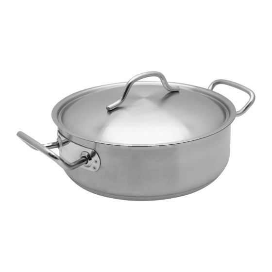 Chefset Steel Low Casserole Low Cooking Pot With Lid And Double Handle 22Cm - 5