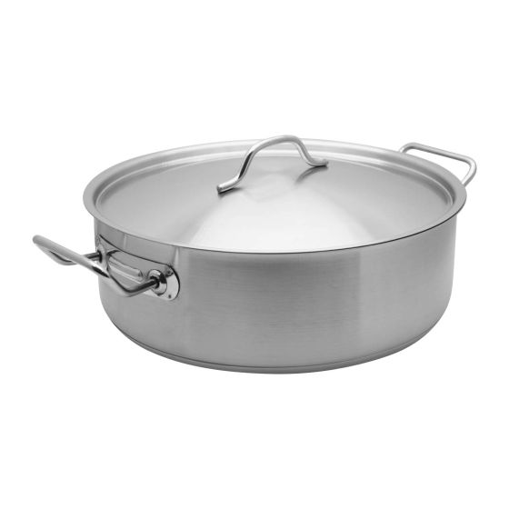 Chefset Steel Low Casserole Low Cooking Pot With Lid And Double Handle 30Cm - 5