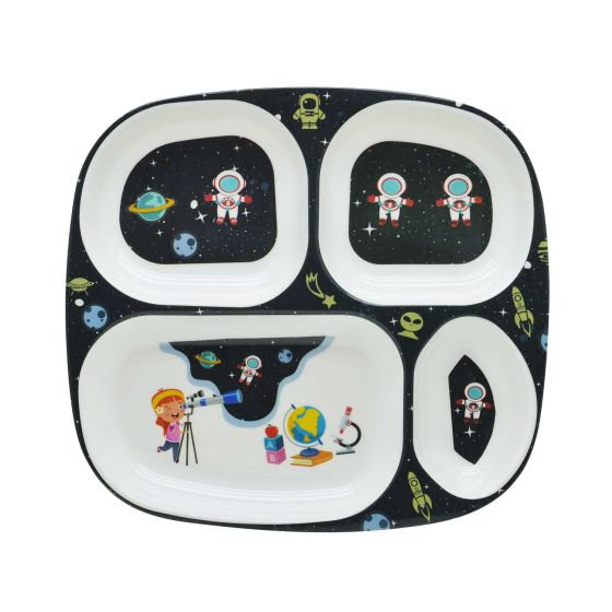 Dinewell Kids Rectangle Plate Astronaut 10.3''X9.5'' - 5